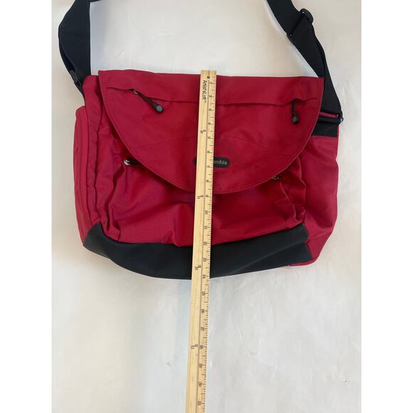 COLUMBIA OUTFITTER MESSENGER DIAPER SHOULDER BAG UNISEX PARENTS RED AND BLACK - Picture 15 of 15